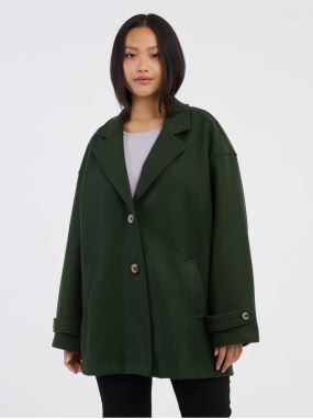 Dark Green Ladies Coat Noisy May Alicia - Ladies