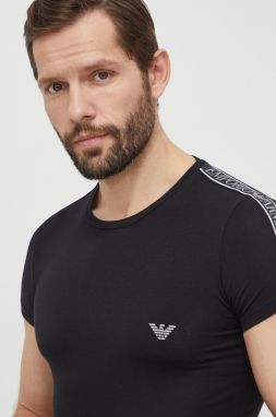 Tričko Emporio Armani Underwear čierna farba, s nášivkou, 111035 4R523