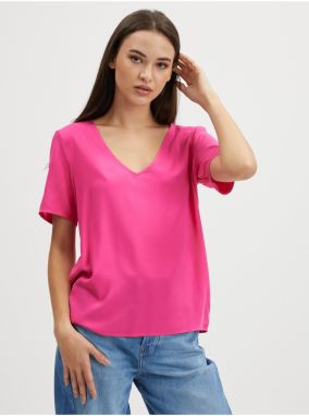 Dark pink women's basic T-shirt VILA Paya - Women