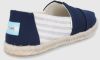 Espadrilky Toms University Stripes tmavomodrá farba galéria