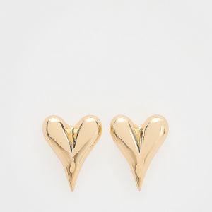 Reserved - Zlaté náušnice nepravidelného tvaru s motívom srdca - Zlatá
