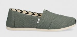 Espadrilky Toms Alpargata zelená farba,