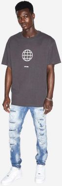 Bavlnené tričko KSUBI MSP23TE009-BLACK, čierna farba, s potlačou