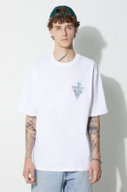 Bavlnené tričko Guess Originals biela farba, s potlačou