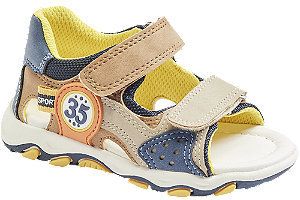 Hnedo-modré detské sandále na suchý zips Bobbi-Shoes