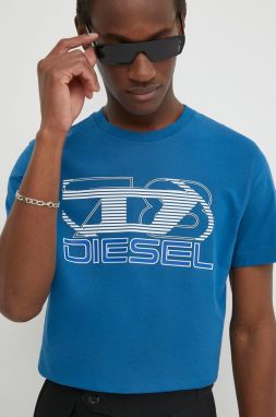 Bavlnené tričko Diesel T-DIEGOR-K74 pánske, s potlačou, A12502.0GRAI