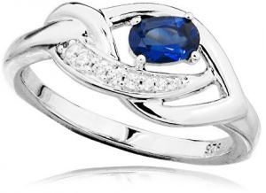 MOISS Luxusný strieborný prsteň s tanzanit a zirkónmi RG0000 53 mm