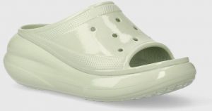 Šľapky Crocs Crush High Shine Slide dámske, zelená farba, na platforme, 209648