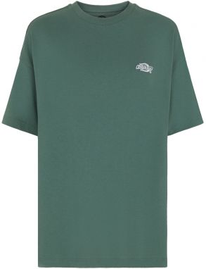 DICKIES Tričko 'SUMMERDALE'  tmavozelená / biela