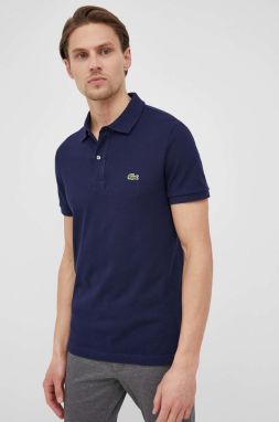 Bavlnené polo tričko Lacoste PH4012-001, tmavomodrá farba, jednofarebné