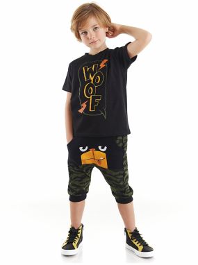 Denokids Woof Boy's T-shirt Capri Shorts Set