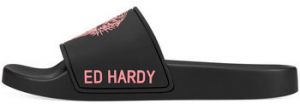 Žabky Ed Hardy  Sexy beast sliders black-fluo red
