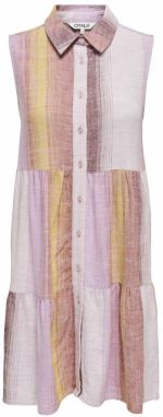ONLY Košeľové šaty 'SIESTA'  žltá melírovaná / fialová melírovaná / rosé / biela ako vlna