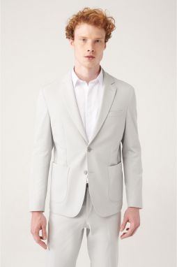 Avva Men's Gray Bi-stretch Unlined Double Slit Jacket