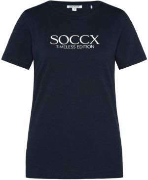 Soccx Tričko  tmavomodrá / biela
