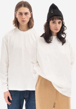 Bavlnené tričko s dlhým rukávom Guess Long Sleeve Mockneck biela farba, jednofarebné, M2BP00KBB10 G046