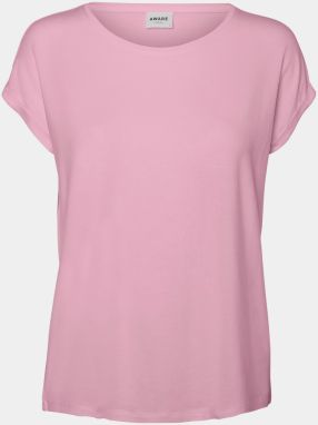 Ružové voľné basic tričko VERO MODA Ava