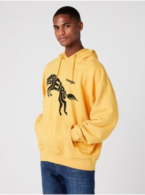 Yellow Unisex Patterned Wrangler Hoodie - Men