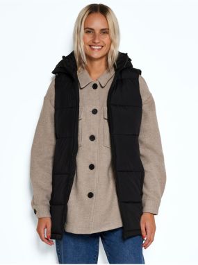 Black Ladies Quilted Vest Noisy May Aurora - Ladies