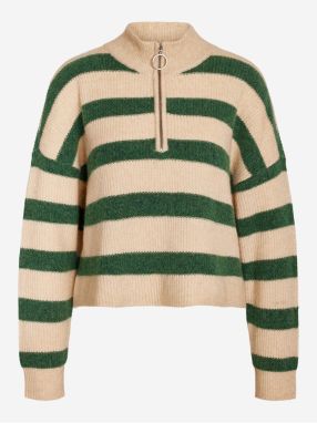 Beige-Green Women's Striped Sweater Noisy May New Alice - Women