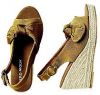 Zlatohnedé sandále na klinovom podpätku Vero Moda galéria
