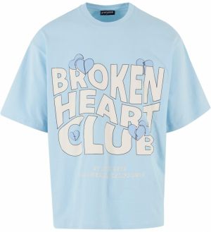 2Y Studios Tričko 'Broken Heart Club'  krémová / svetlomodrá / čierna