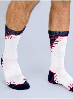 Sada dvoch pánskych športových ponožiek v modro-bielej farbe Dim SPORT CREW SOCKS MEDIUM IMPACT 2x