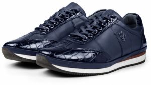 Ducavelli Marvelous Genuine Leather Men's Casual Shoes Navy Blue