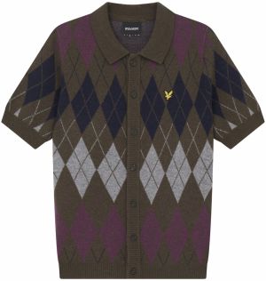 Lyle & Scott Kardigán  námornícka modrá / sivá melírovaná / tmavozelená / fialová