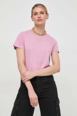 Bavlnené tričko Pinko Answear Exclusive dámsky, ružová farba, 100355.A22Q