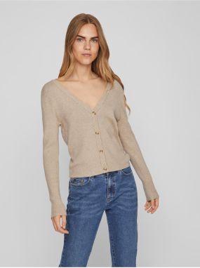 Beige Women's Ribbed Cardigan VILA Comfy - Women