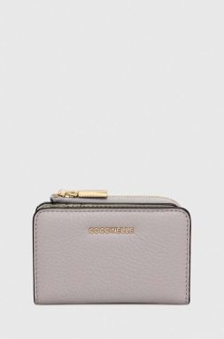 Kožená peňaženka Coccinelle dámsky, šedá farba