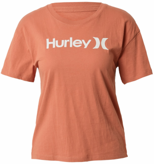 Hurley Funkčné tričko  hrdzavohnedá / biela