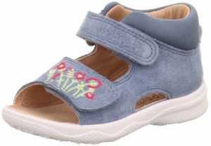SUPERFIT Sandále 'POLLY'  modrosivá / svetlozelená / ružová / strieborná