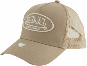 Von Dutch Originals Čiapka 'Boston'  tmavobéžová / biela