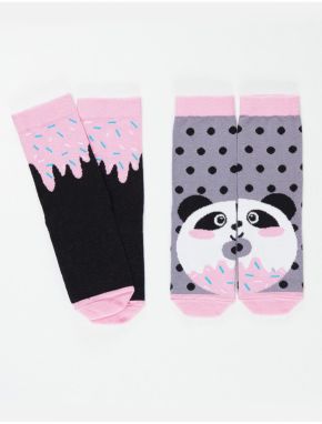 Denokids Panda & Crema Girls Socks Set 2