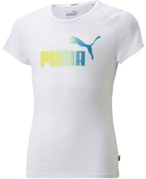 Puma ESS+BLEACH LOGO TEE Dievčenské tričko, biela, veľkosť