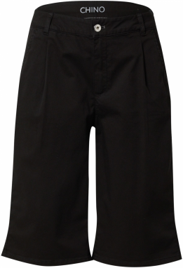 TAIFUN Plisované nohavice  čierna