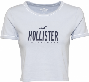 HOLLISTER Tričko 'Sporty'  námornícka modrá / svetlomodrá / biela