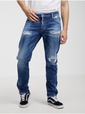 Modré pánske straight fit džínsy DSQUARED2