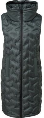 s.Oliver RL OUTDOOR WAISTCOAT Dlhá vesta s prešívaním, tmavo zelená, veľkosť