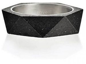 Gravelli Betónový prsteň antracitový Cubist GJRUSSA005 47 mm