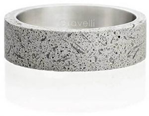 Gravelli Moderné betónový prsteň Simple Fragments Edition oceľová / sivá GJRUFSG001 56 mm