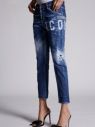 Modré dámske vzorované skrátené straight fit rifle DSQUARED2 galéria